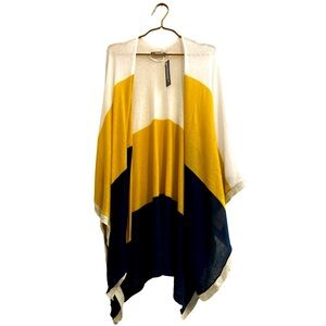 NWT Accessory ST color block kimono cardigan coverup OS